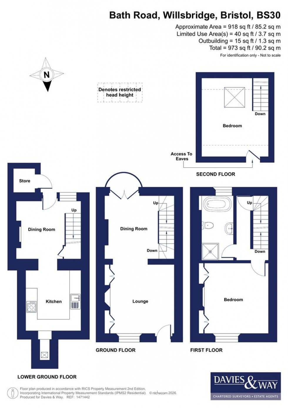 Floorplan for Bath Road, Willsbridge, Bristol
