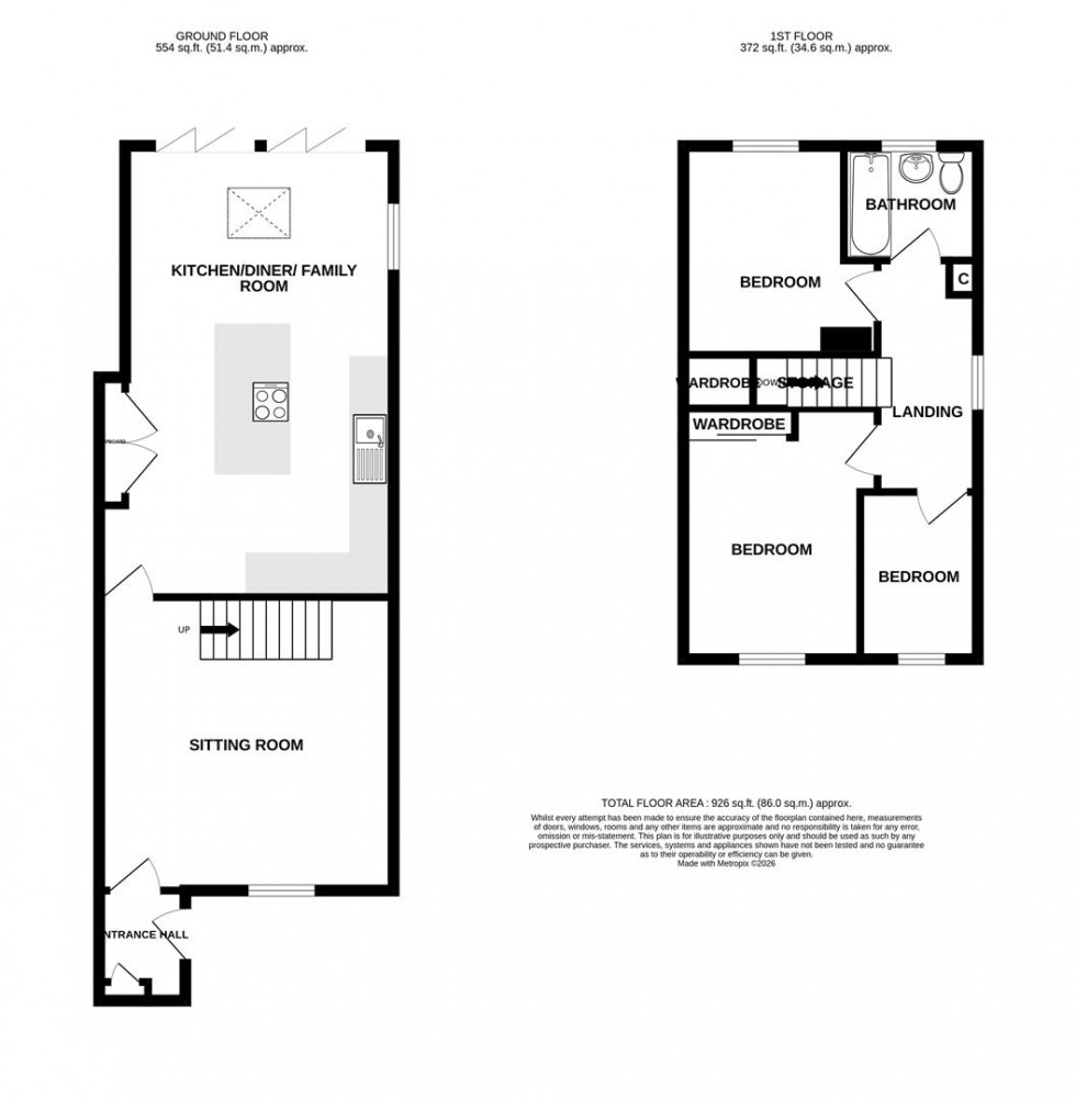 Floorplan for Dunster Gardens, Willsbridge, Bristol