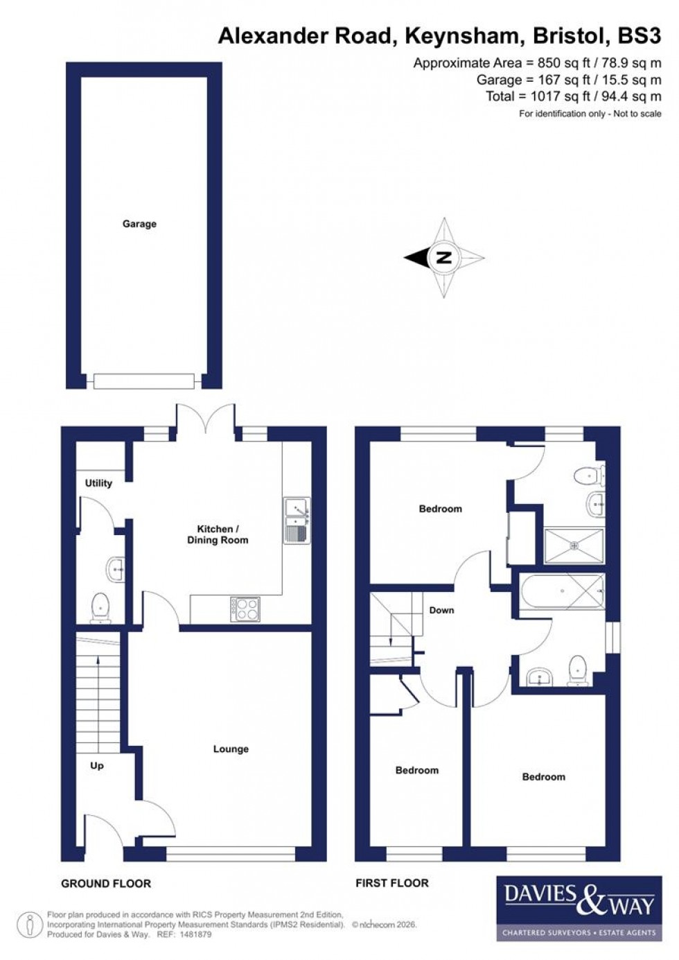 Floorplan for Alexander Road, Keynsham, Bristol