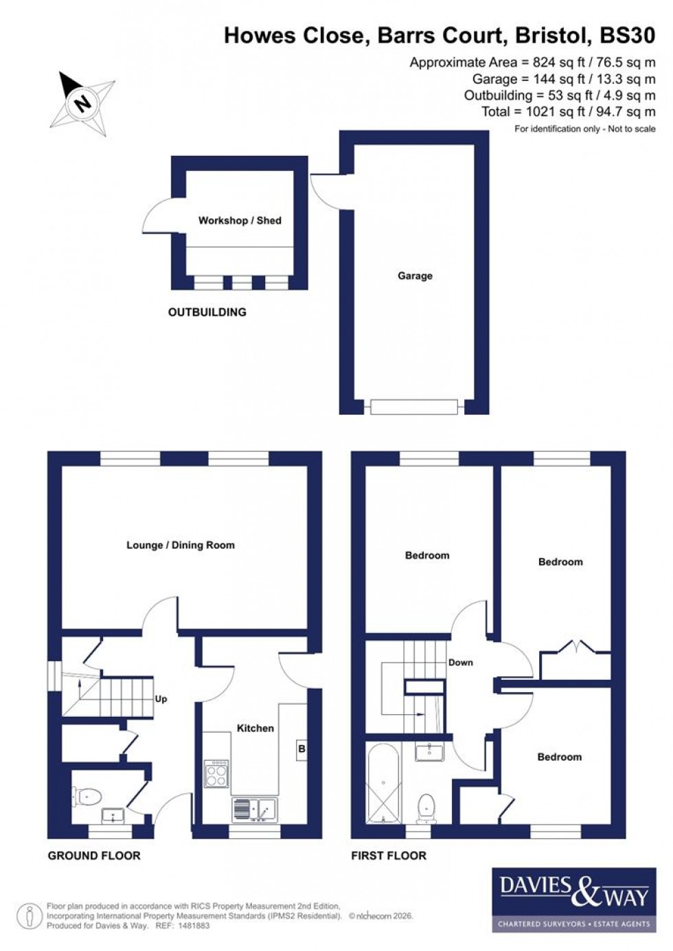 Floorplan for Howes Close, Barrs Court, Bristol