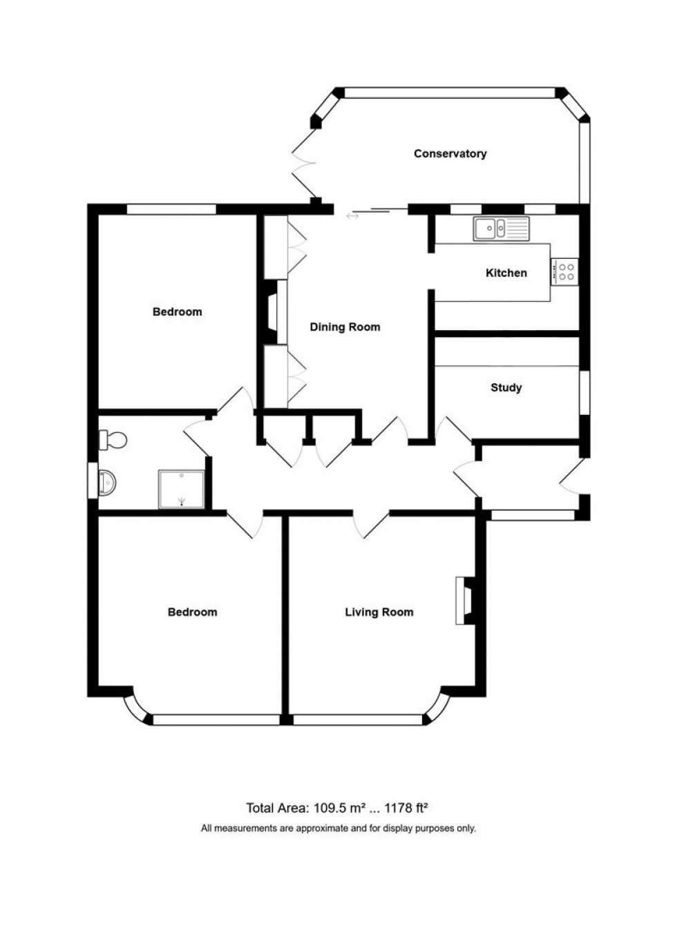 Floorplan for St. Annes Drive, Oldland Common, Bristol