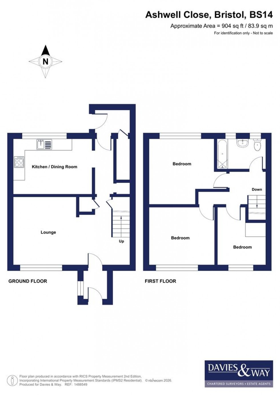 Floorplan for Ashwell Close, Stockwood, Bristol