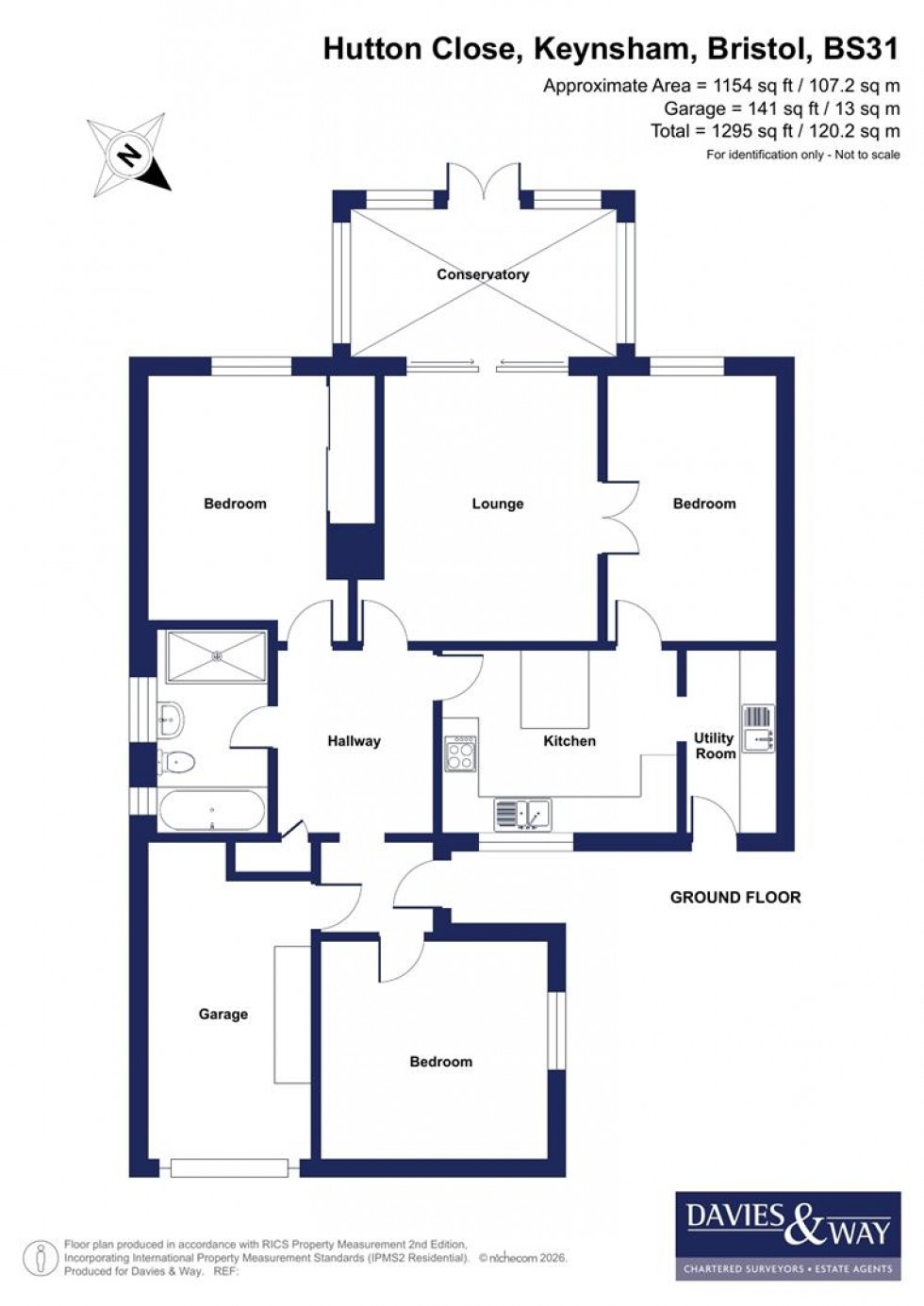 Floorplan for Hutton Close, Keynsham, Bristol