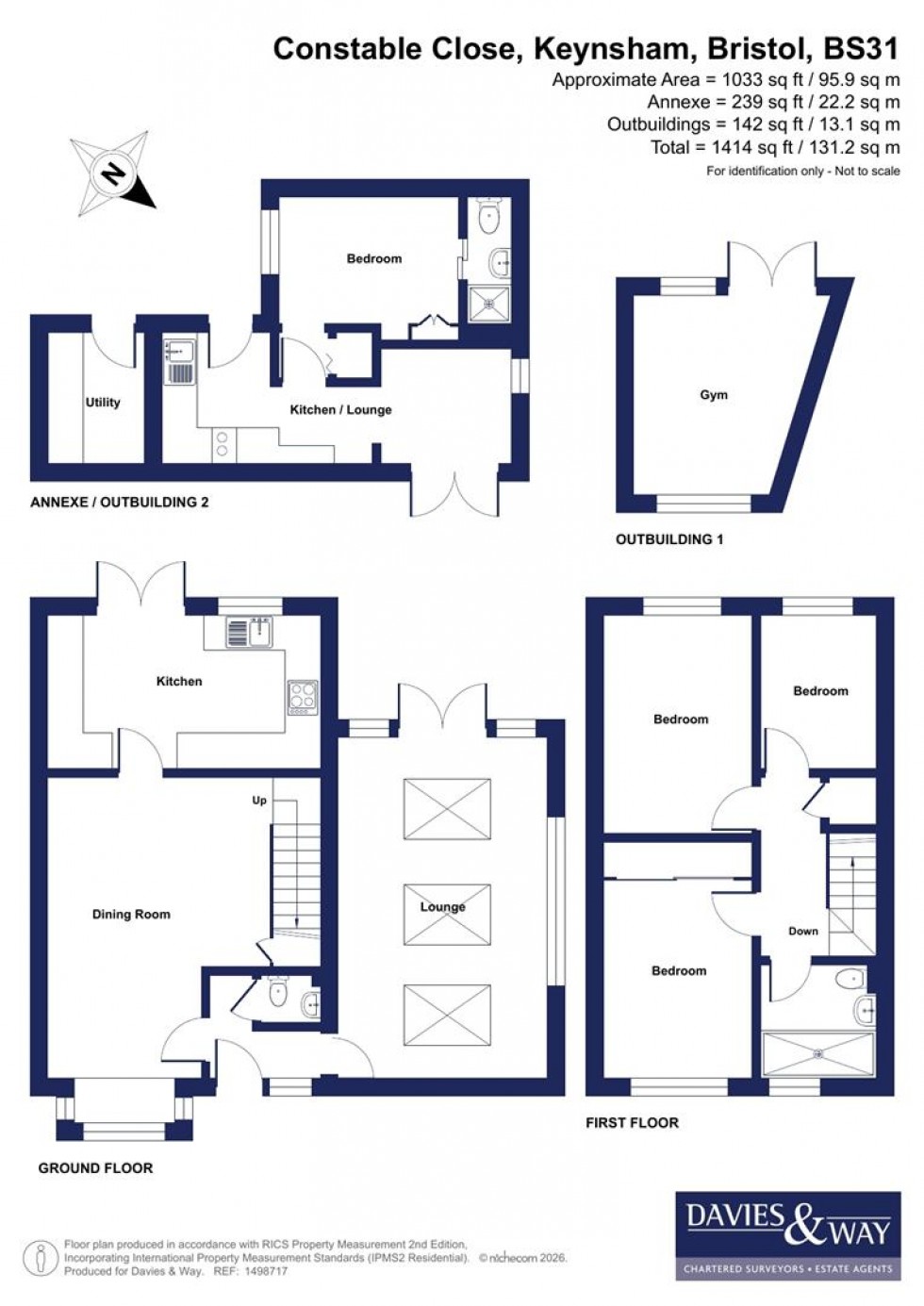 Floorplan for Constable Close, Keynsham, Bristol